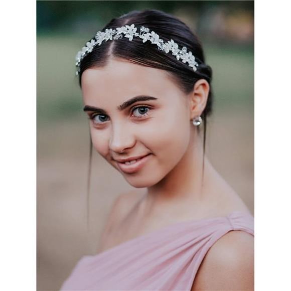 SWEETV Silver Rhinestone Wedding Headband Tiara Crystal Headpiece Bridal Hair main image 4